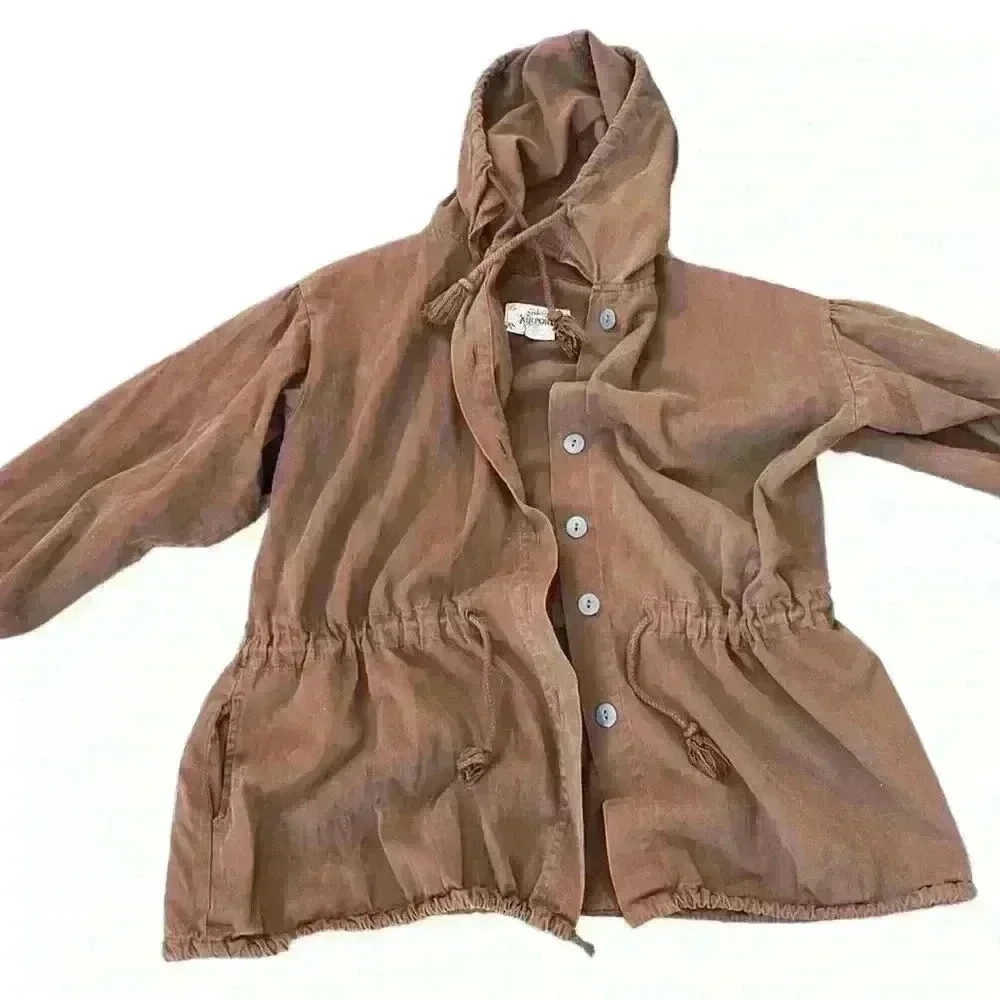 AIRPORT Chocolate Brown Lightweight Jacket Size Medium - Picture 7 of 8
